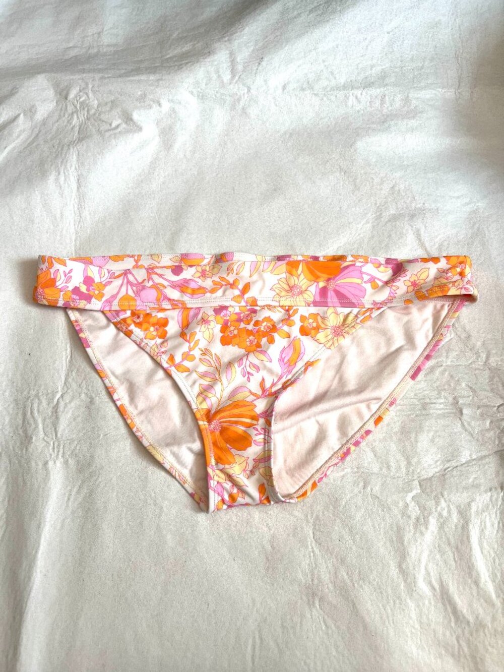 Ninety Nine Degrees bikini bottoms womens XXL white pink orange floral flower